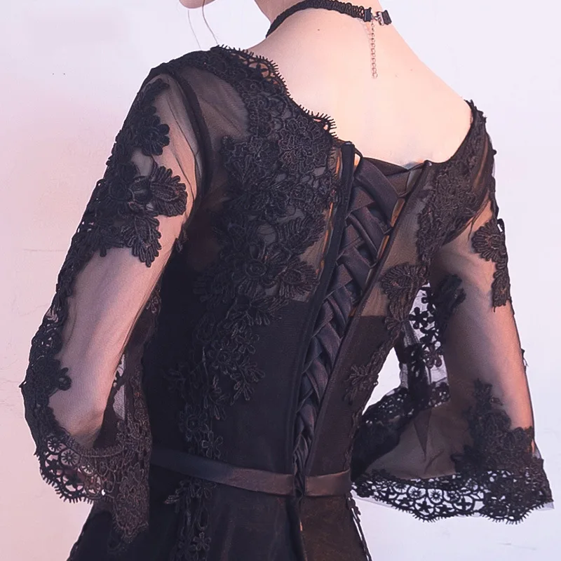 Черное платье Ципао в восточном стиле винтажное классическое для свадьбы