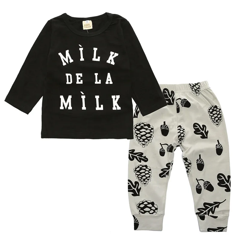 2018 Новая модная детская одежда 2 шт. Дизайн младенческой хлопок Толстовка putfits