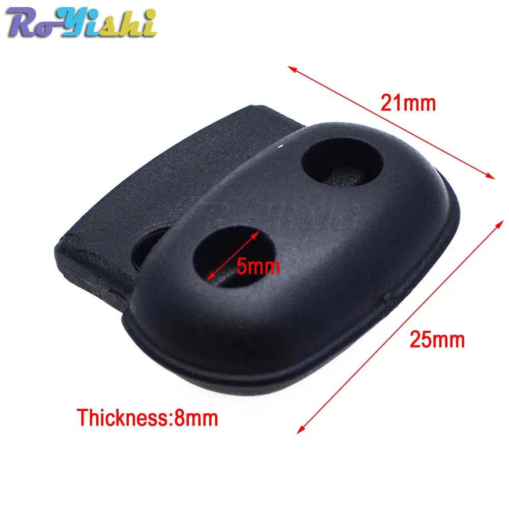 100pcs/pack Plastic Cord Lock Stopper Toggle Clip Black 25mm*21mm*8mm | Дом и сад