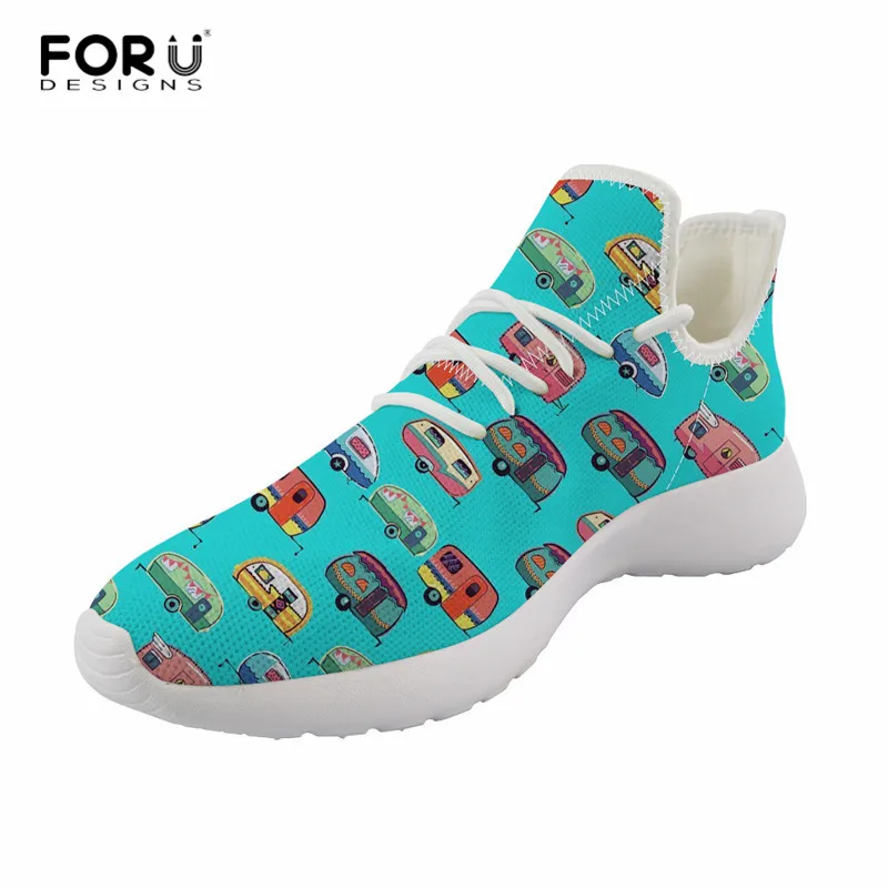 FORUDESIGNS Campers Caravan/разноцветные сетчатые кроссовки для женщин дышащие легкие