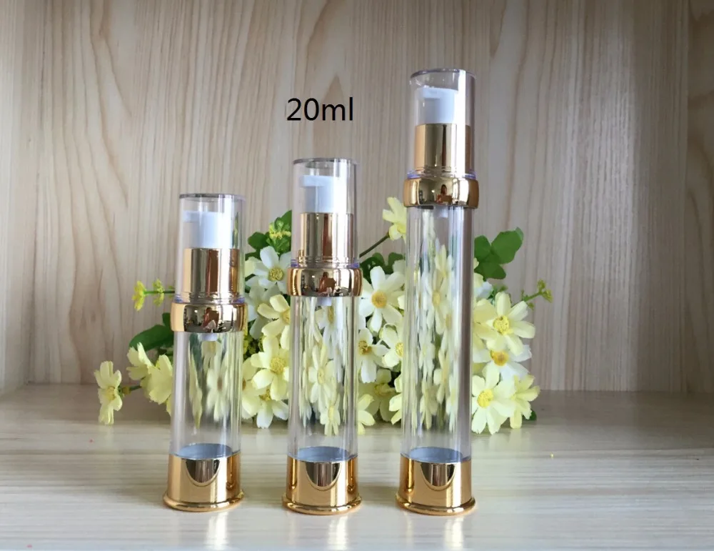 Новый дизайн: прозрачная безвоздушная бутылка 20 мл с уф лампой и низом