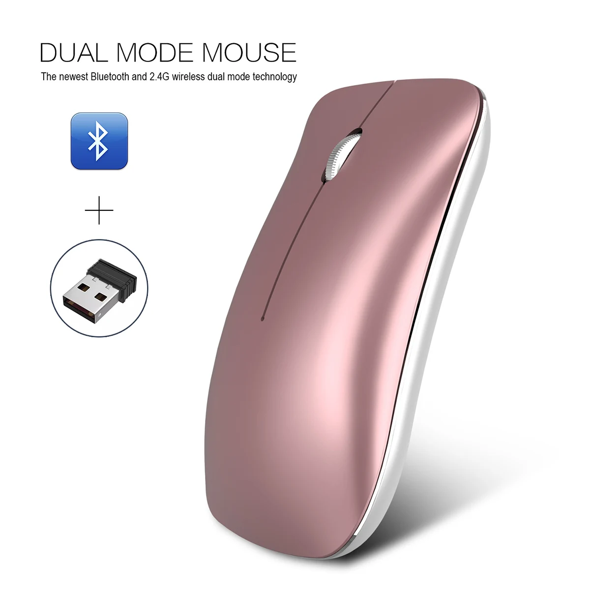 A3 HXSJ T32 Двухрежимная Bluetooth мышь, беспроводная мышь, 1600DP1, USB перезаряжаемая оптическая мышь, Офисная Тихая мышь для компьютера, ноутбука - Цвет: A3