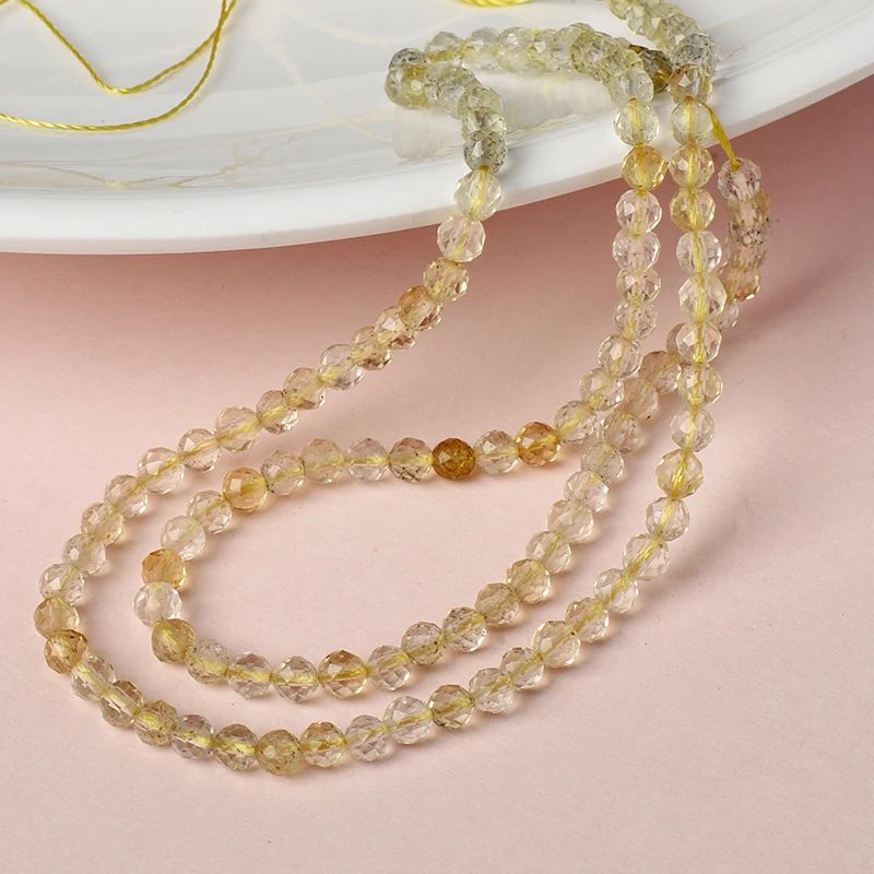 Опт 3 2 мм Прозрачный Алмазный бисер золотой Рутиловый 15 дюймов для