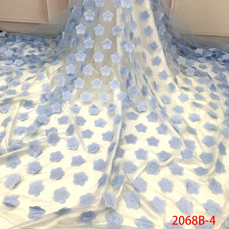 Женская кружевная ткань с объемным цветком африканская Тюлевая сетчатая