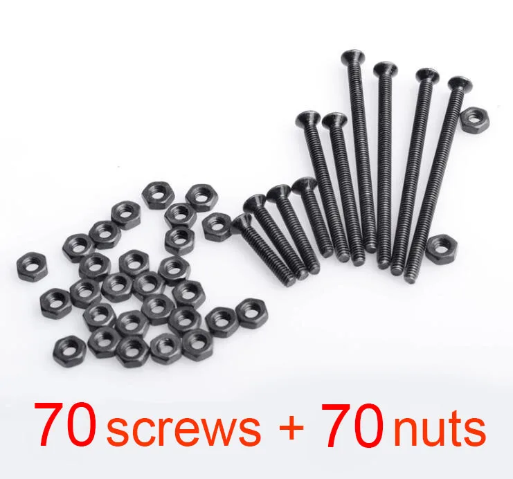 Черные гайки M2 с потайным креплением 140 шт. для модели автомобиля Tamiya Mini 4WD длина