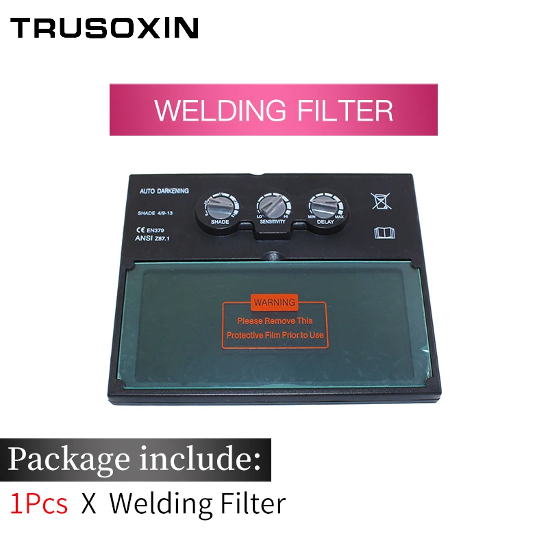 Welding Filter Солнечная Автоматическая затемнение сварочный шлем/Сварочная маска/сварочные очки/маска для глаз/затеняющие очки для TIG MMA MIG сварочный аппарат - Цвет: Welding Filter