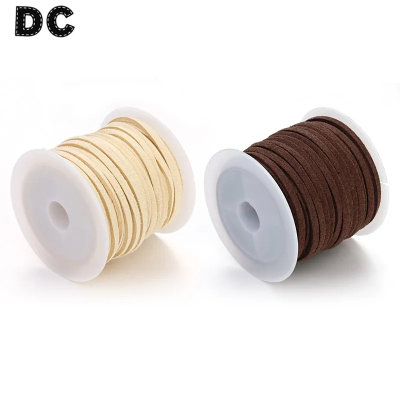 5 ярдов/рулон прямой корейский кожаный шнур из искусственной замши 19 цветов 2 7x1