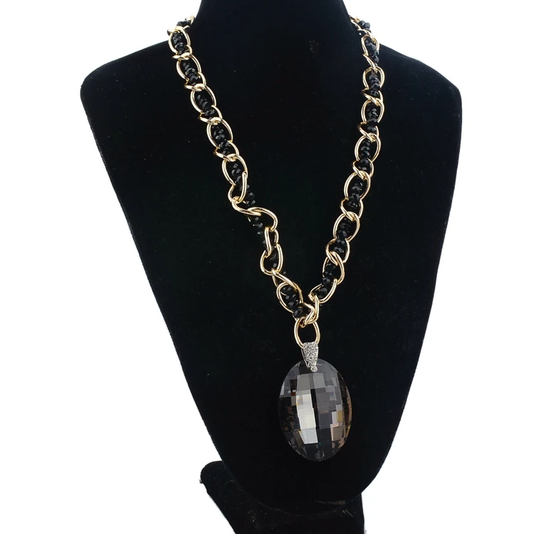 Женское длинное ожерелье с австрийским хрусталем кулоном на свитер SNE140368 2018|sweater