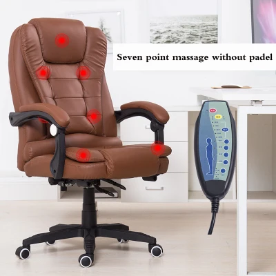Seven point massage Офисное кресло Boss PU кожаное вращающееся массажное кресло с подножкой для ног домашнее кресло эргономичное компьютерное кресло - Цвет: Seven point massage