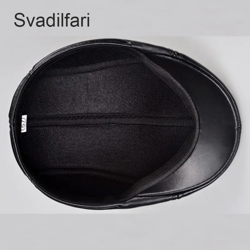 Svadilfari, береты из натуральной кожи для мужчин, повседневные Черные шапки из утконоса и плюща, мужские весенние роскошные плоские шапки итальянского бренда