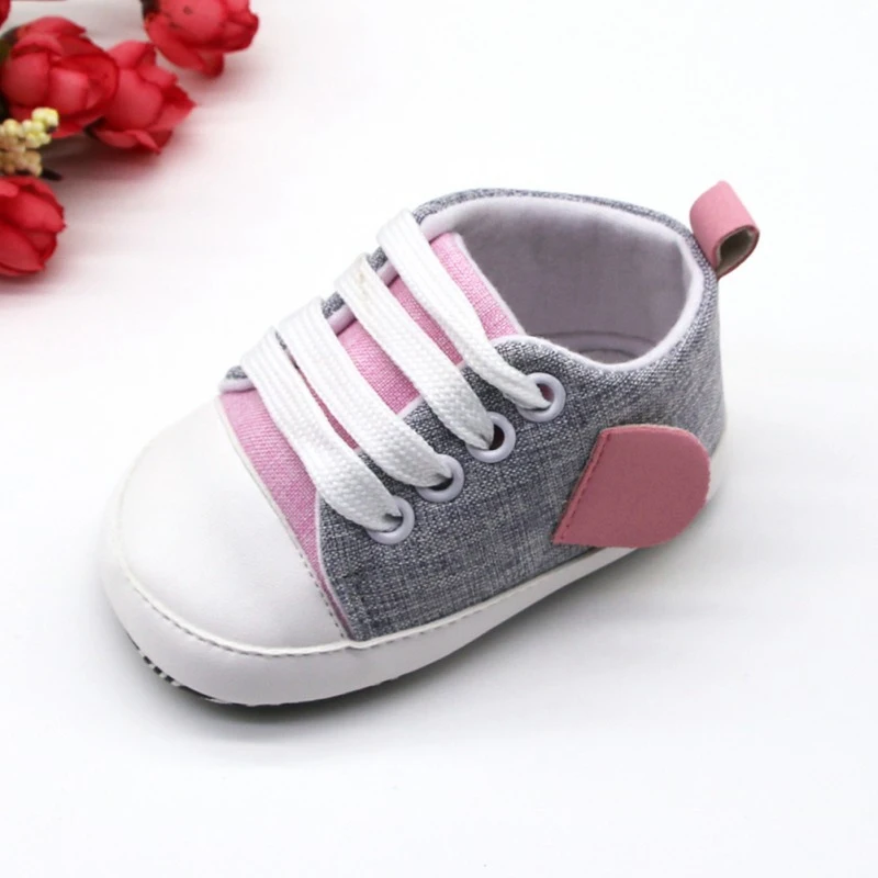 3 Styles Canvas Baby Sneaker Sport Shoes For Girls Boys Newborn Patch Infant Toddler Soft Bottom Anti-slip First Walkers |