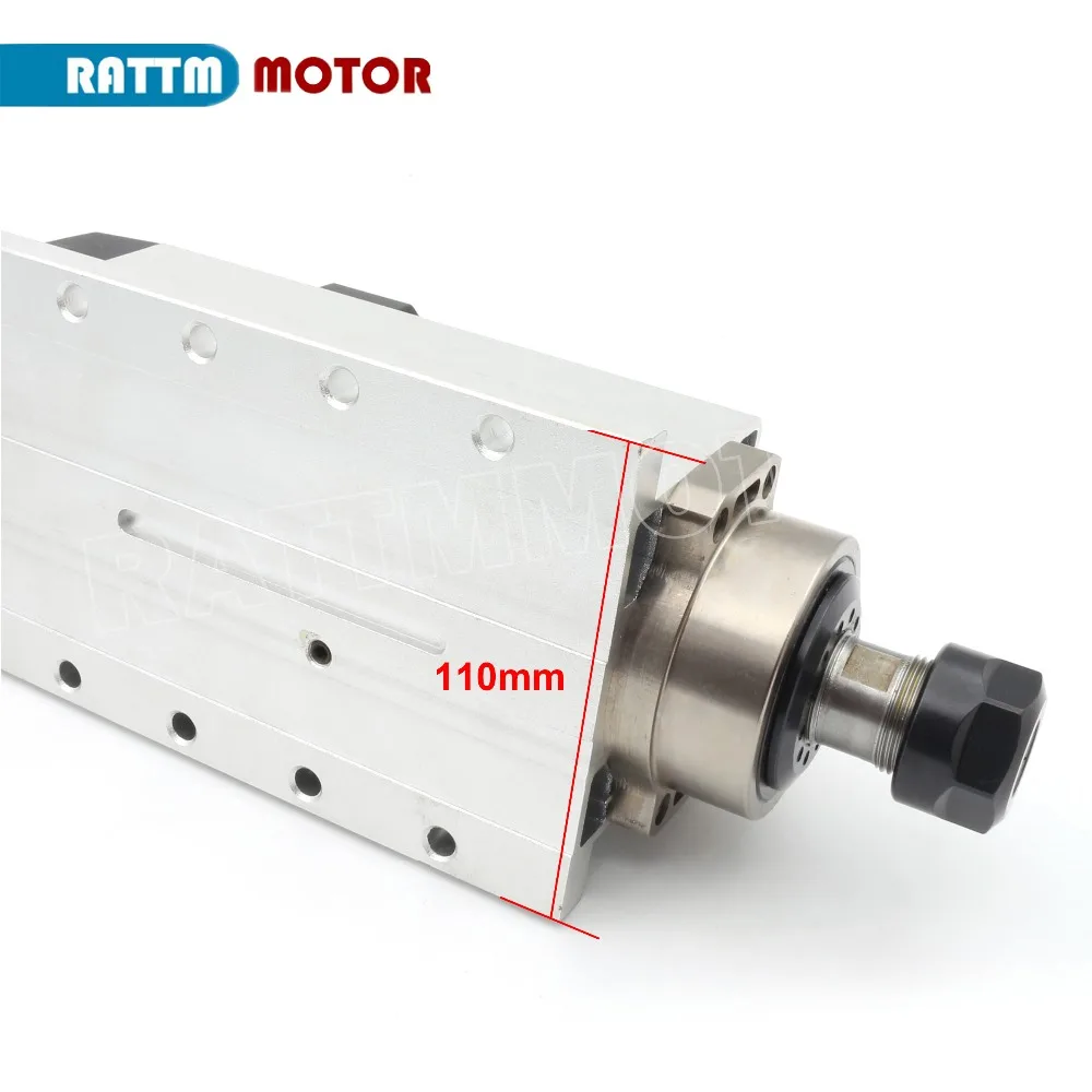 Квадратный 2.2kw мотор шпинделя с воздушным охлаждением ER20 runout-off 0,01 мм 220V 6A 4 керамический подшипник, гравировальный станок с ЧПУ
