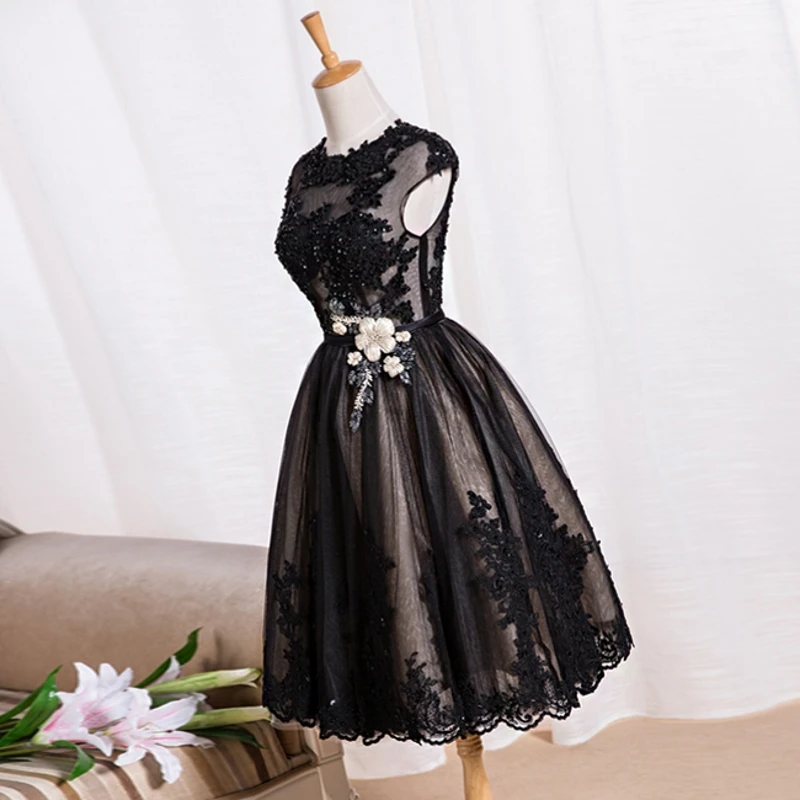 Сексуальное короткое Кружевное коктейльное платье маленькое черное для