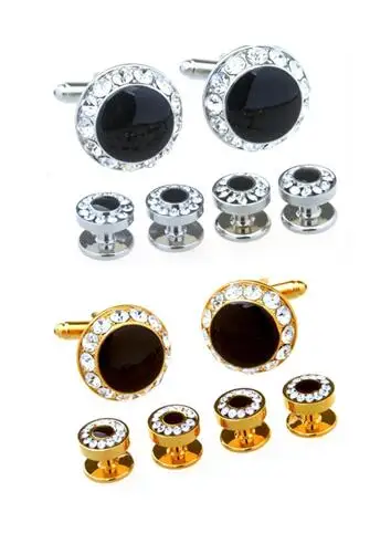 5 компл./лот с украшением в виде кристаллов запонки для смокинга шпильки 6