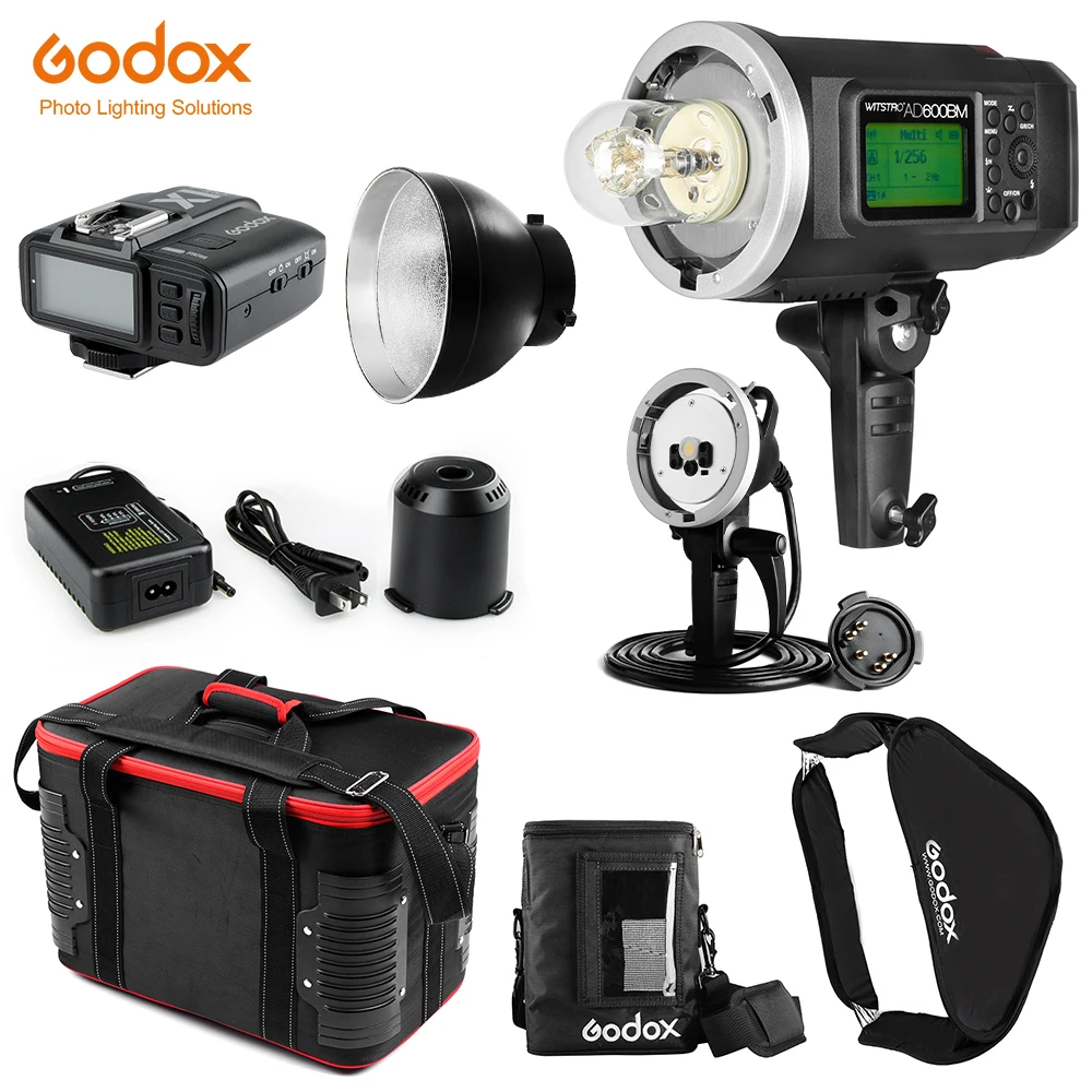 Бесплатная доставка DHL Godox AD600BM Kit 600W 1/8000 HSS GN87 Bowens Mount Flash Light + X1T Trigger для Canon Nikon Sony