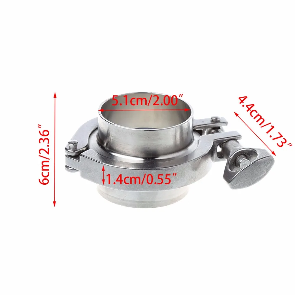 

2018 51mm 2" OD SS304 Sanitary Pipe Weld Ferrule + Tri Clamp + PTFE Gasket Set