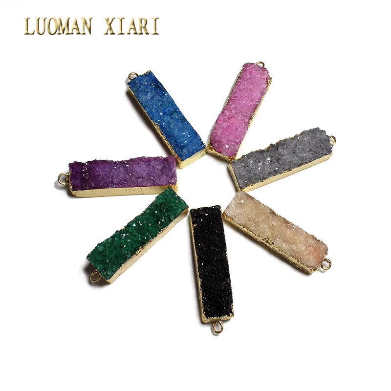 Оптовая продажа Уникальный 7 цветов прямоугольная естественная Друза Кристалл