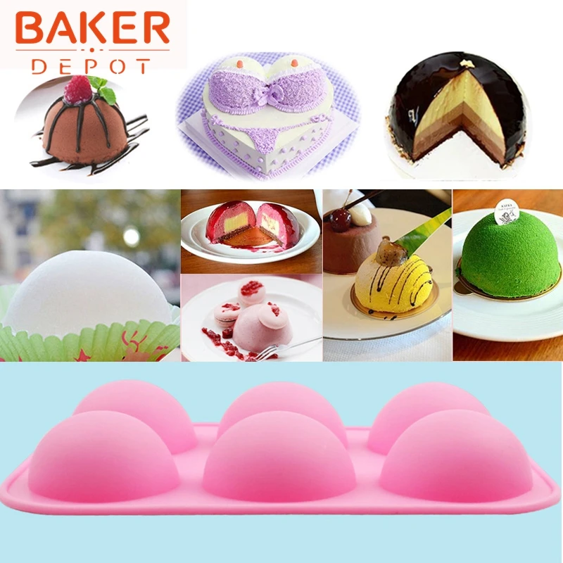 BAKER DEPOT DEMO силиконовая форма для торта 6 отверстий полусферическая Форма мыла ручной работы силиконовые формы для шоколада размер отверстия диаметром 2 дюйма