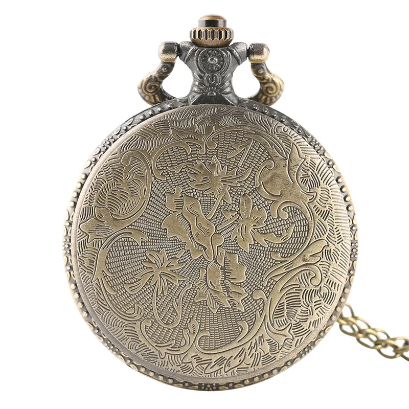 

Vintage 3D Flying Eagle Cover Necklace Pocket Watch Bronze Hawk Wing Pendant Fob Chain Quartz Clock Souvenir Gifts for Men Women