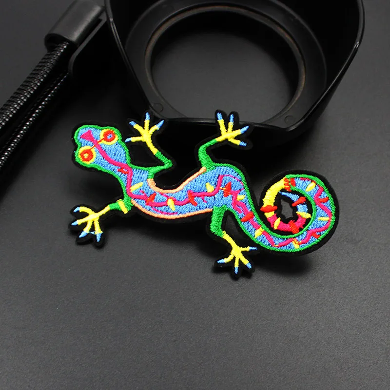 Милая вышитая нашивка для одежды Gecko аппликация рюкзака жакет джинсов