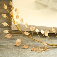 fashion baroque headdress rose gold metal greek leaf headpiece hairband for women girls wedding bridal tiara hair accessories
