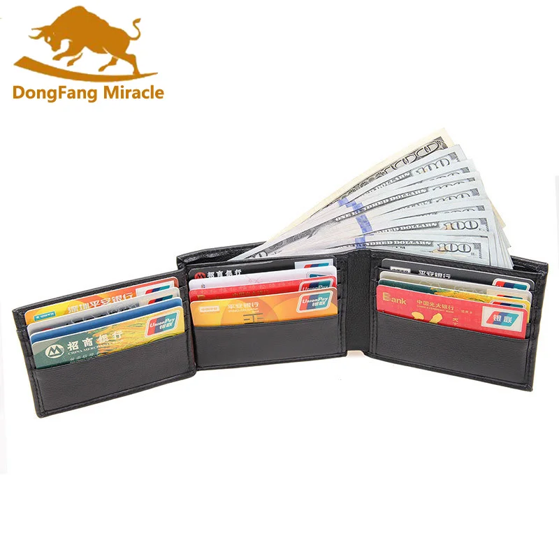 Новое поступление мужской кошелек из натуральной кожи RFID Короткие Кошельки