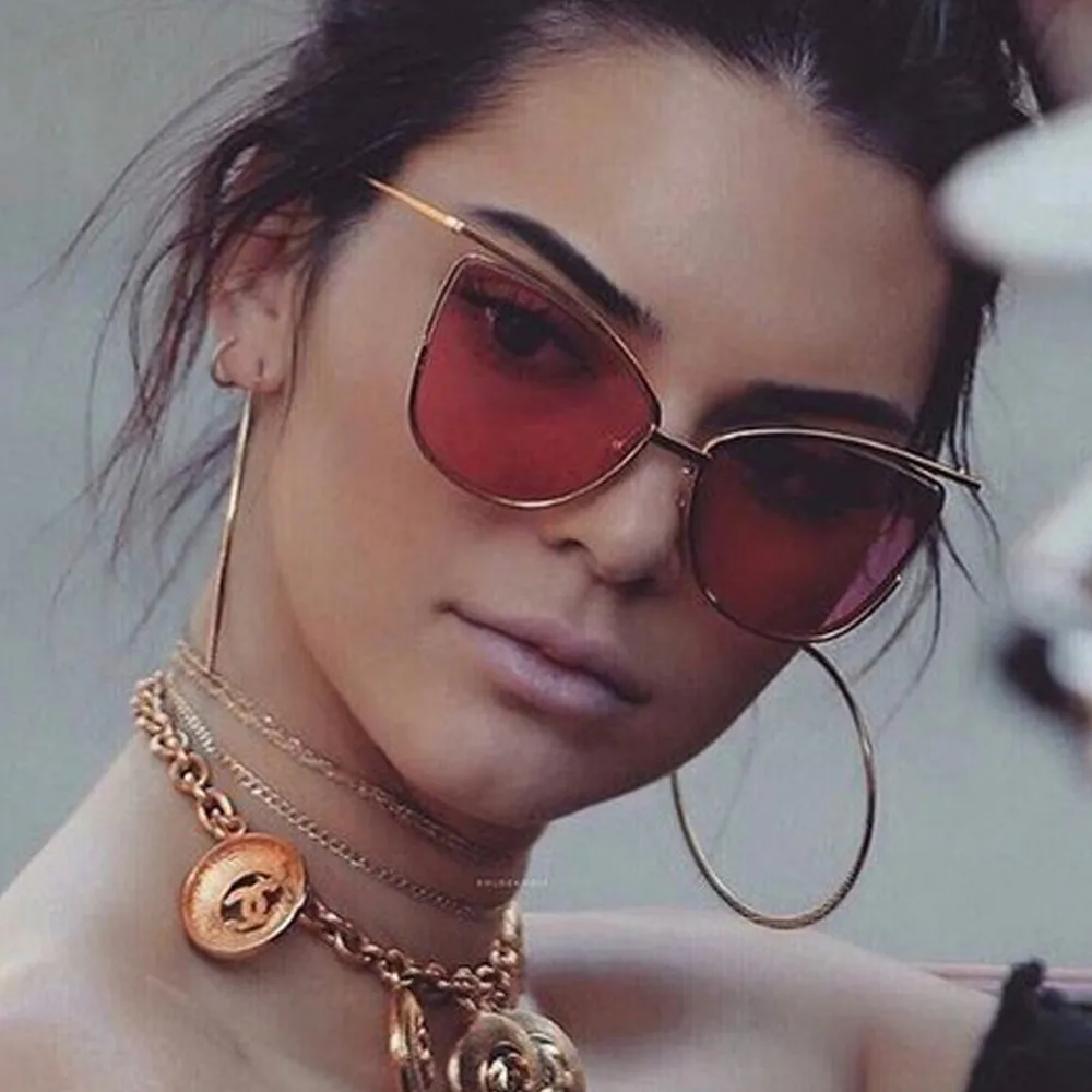 

Classic Trendy Pink Women Brand Designer Cateye Sunglasses Female Vintage Lady Sun Glasses Oculo De Sol Shades Summer Style