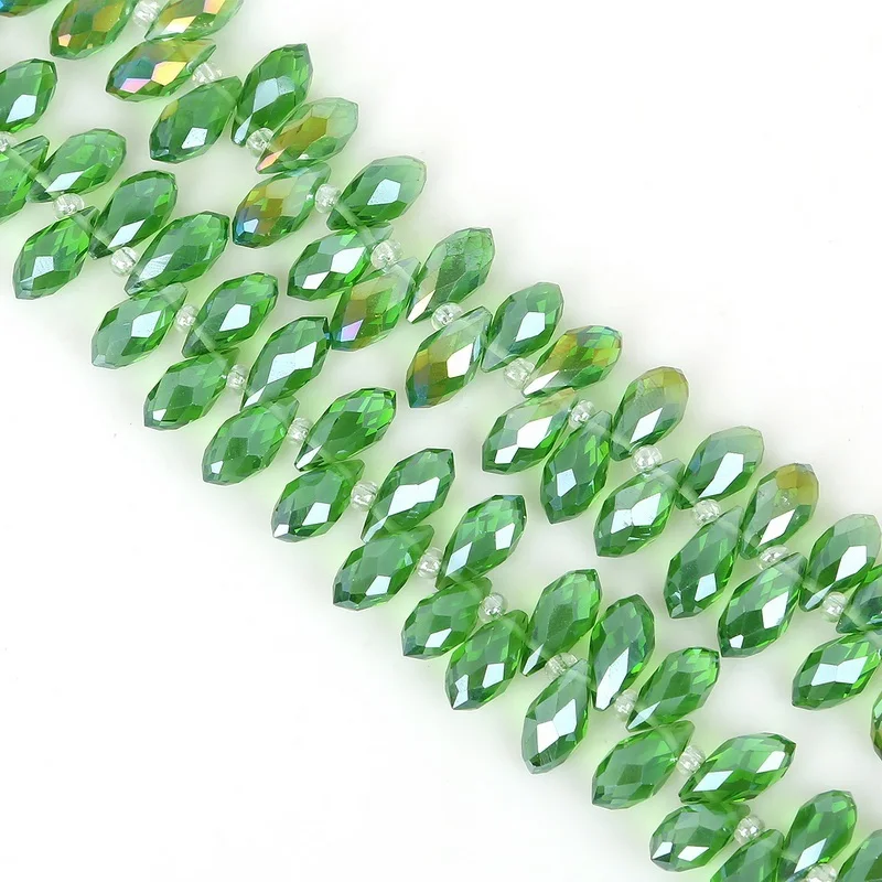 Grass Green AB 50 шт./лот 6*12 мм каплевидные Австрия граненые хрустальные бусины капли воды, стекло бусины Свободные разделительные бусины для изготовления ювелирных изделий - Цвет: Grass Green AB