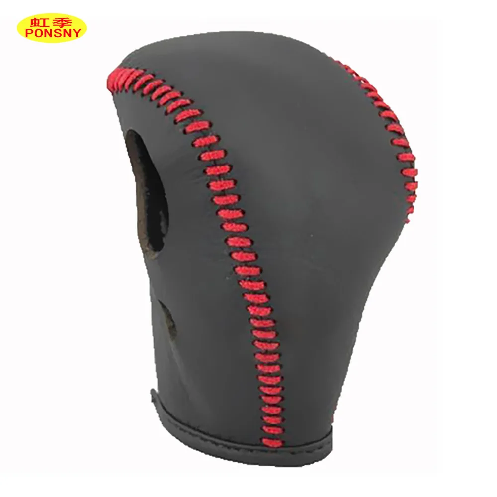 

PONSNY Car Gear Covers Case for Mazda 2 Automatic Shift Genuine Leather Hand-stitched Cover