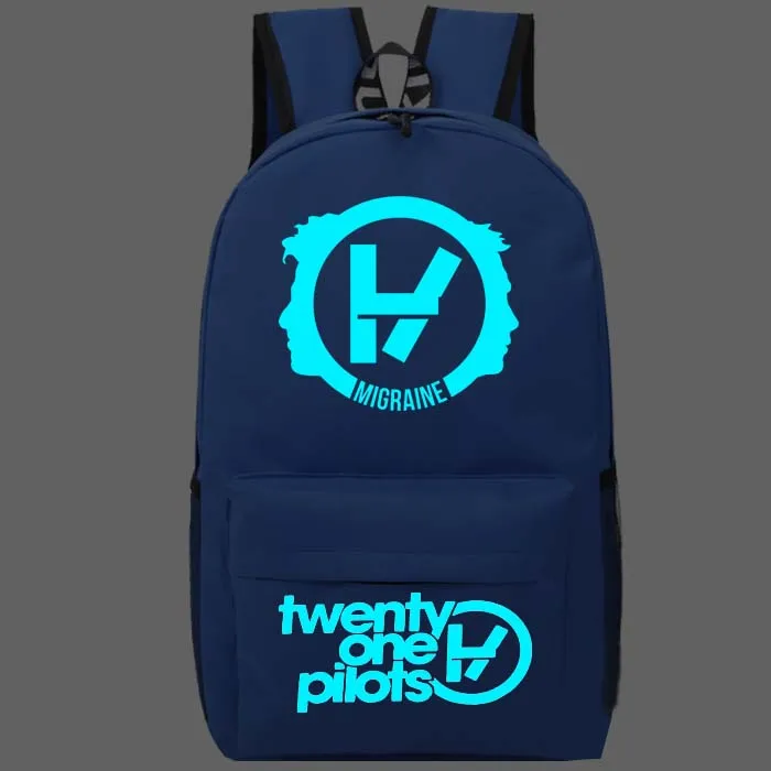 13 Twenty One Pilots рюкзак горячая полоса светящиеся рюкзаки для ноутбука студентов подростков девочек рюкзак для мальчиков сумка для писем - Цвет: 13