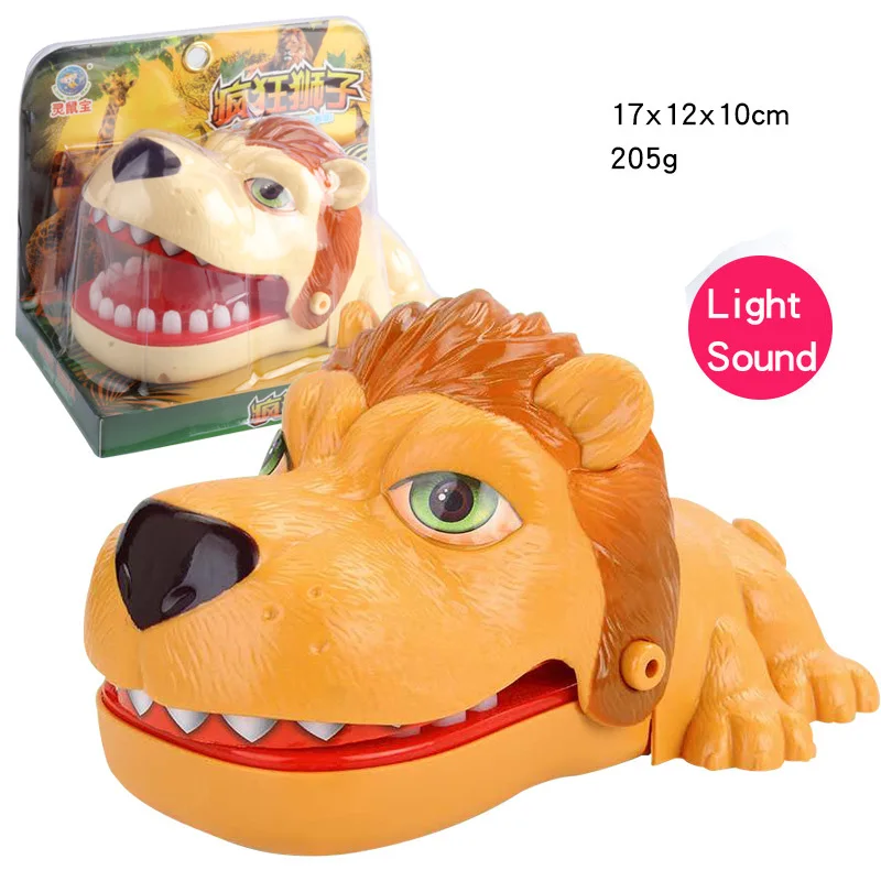 Lion Yellow Light Дети Большой крокодил, акула рот дантиста кусает за палец игра Новинка шутки дети мультфильм пиратский баррель семья трюк забавная игра - Цвет: Lion Yellow Light