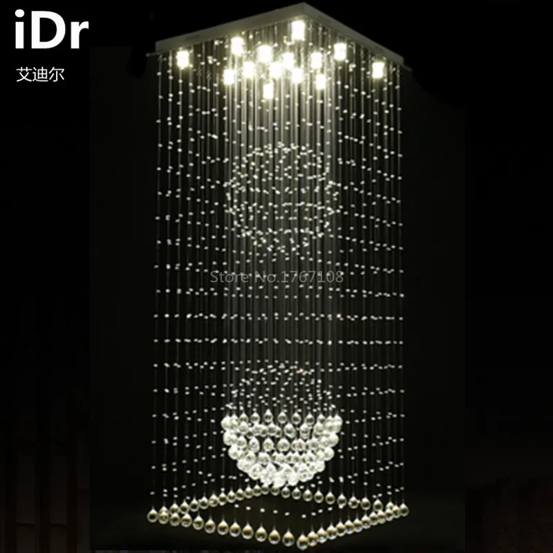 Double staircase hall living room lights Villa high quality chandelier long LED Crystal Light | Лампы и освещение