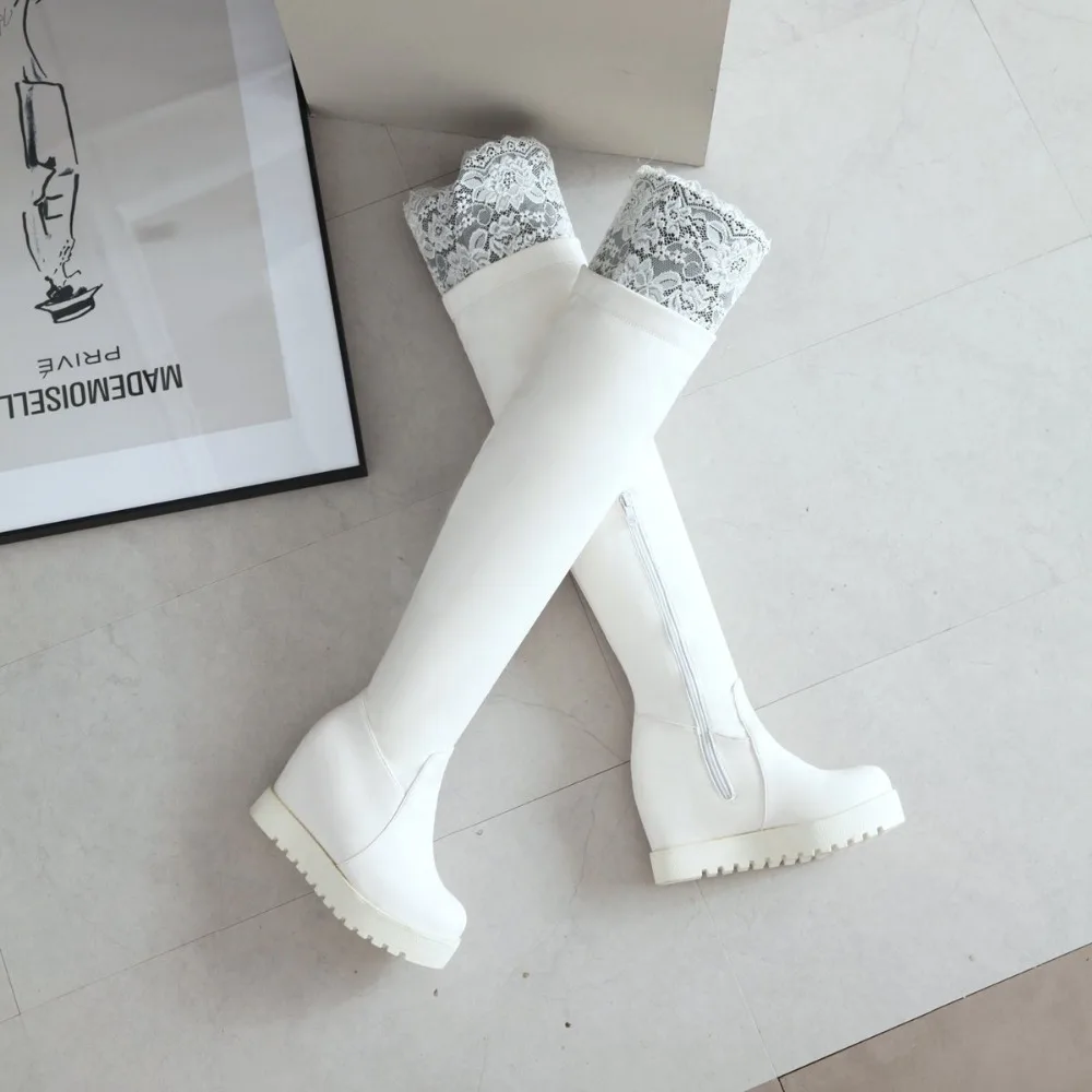 Kmeioo/2019 г. Женские Сапоги выше колена пикантные женские осенне зимние сапоги до