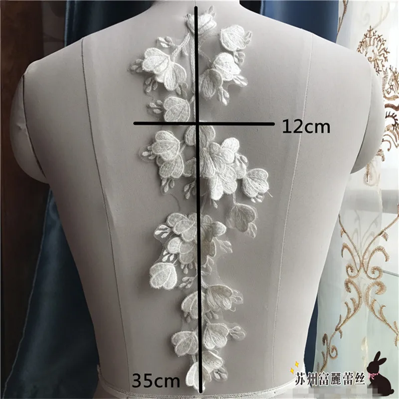 Комплект из 2 предметов 12X35cm красный слоновая кость нежный 3D свадебная фата