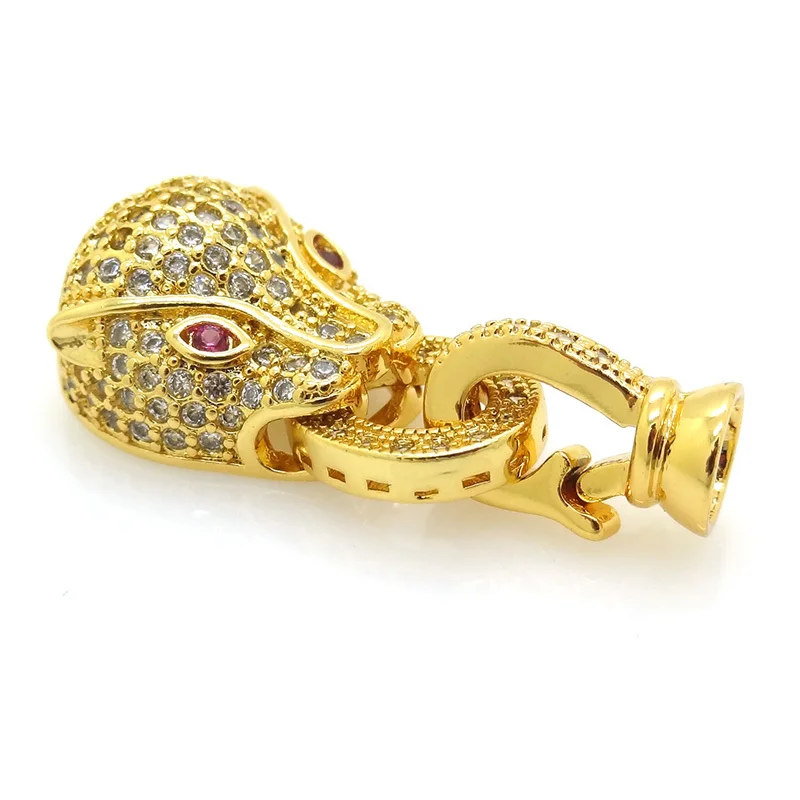 Смешанные цвета голова леопарда гепарда CZ латунная микро паве прозрачный