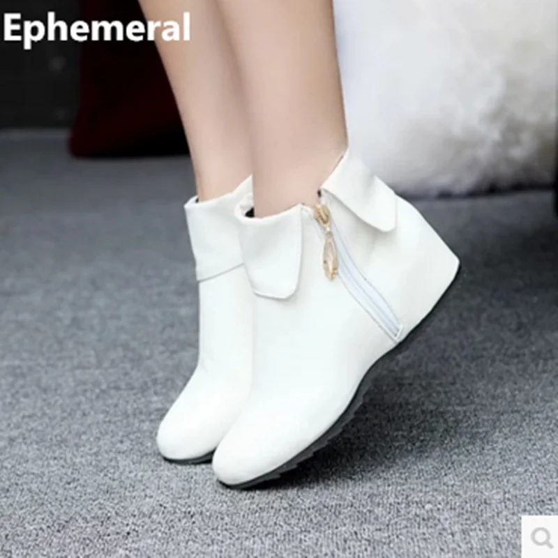 Женские зимние ботинки Большие размеры 12 Zapatos De Mujer на меху с круглым носком