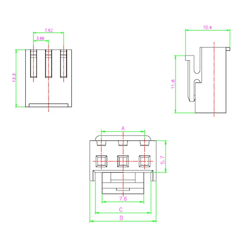 100 PCS VH 3.96 2 3 4 5 6 7 8P Rubber Shell MM Connect Plug-in Unit Connection Terminal | Обустройство дома