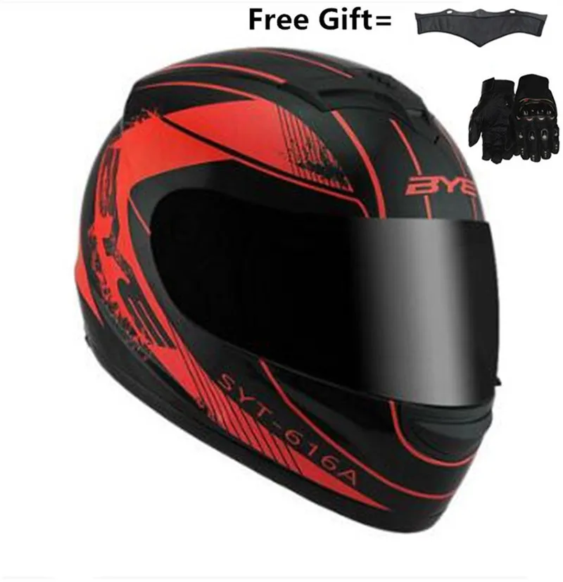 A red-dark lens Популярный высококачественный цветной объектив мотоциклетный шлем профессиональный шлем для мотокросса MTB DH гоночный шлем для мотокросса - Цвет: A red-dark lens