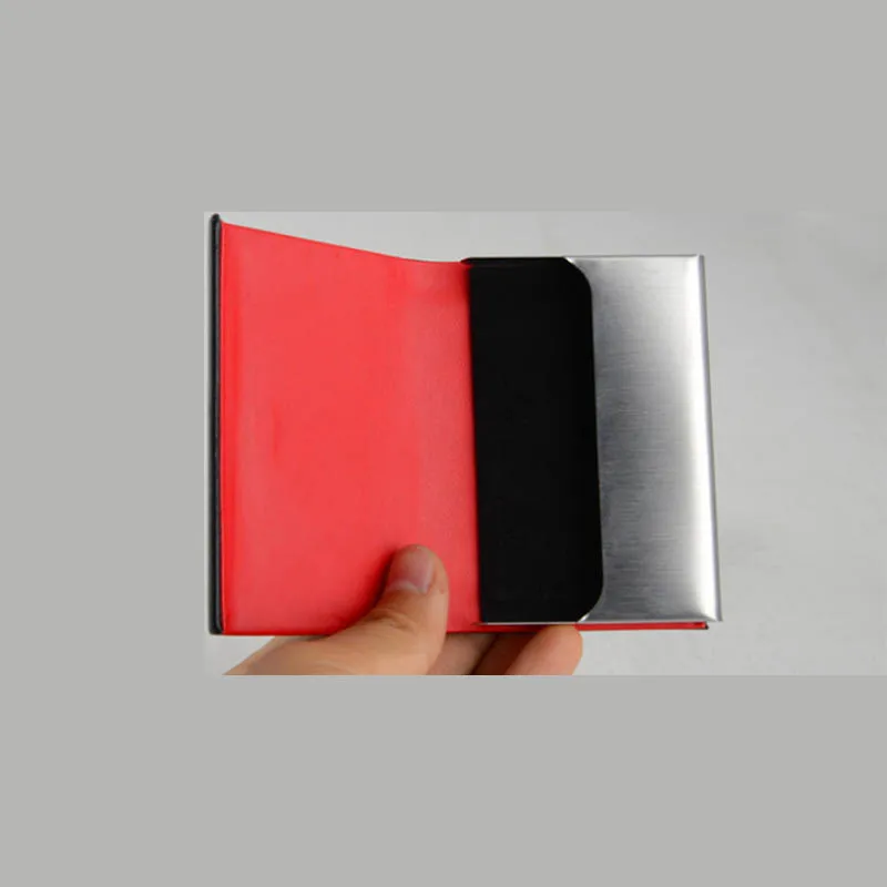 Bisi Goro/ Металл для мужчин и женщин держатель для Карт RFID кошелек PU Нержавеющая сталь одной коробке кредитной держатель для карт мода ID Держатели