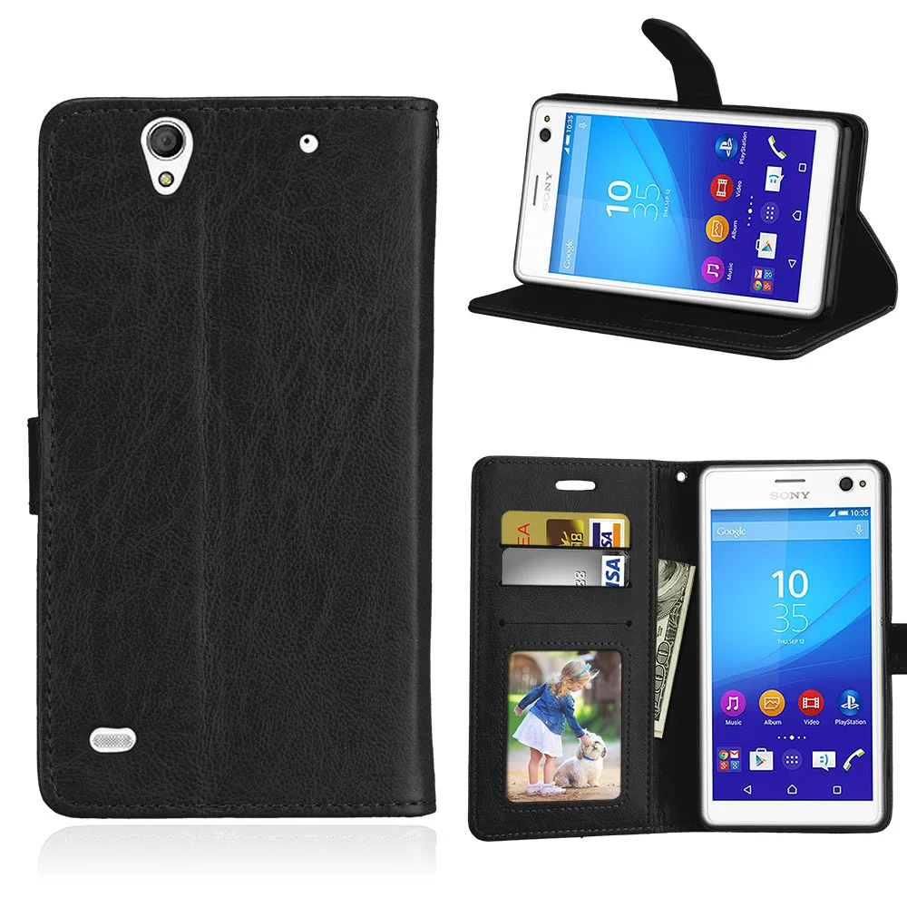 Чехол-бумажник для Sony Xperia C4 E5303 E5306 E5353 флип-чехол подставка держатель карты