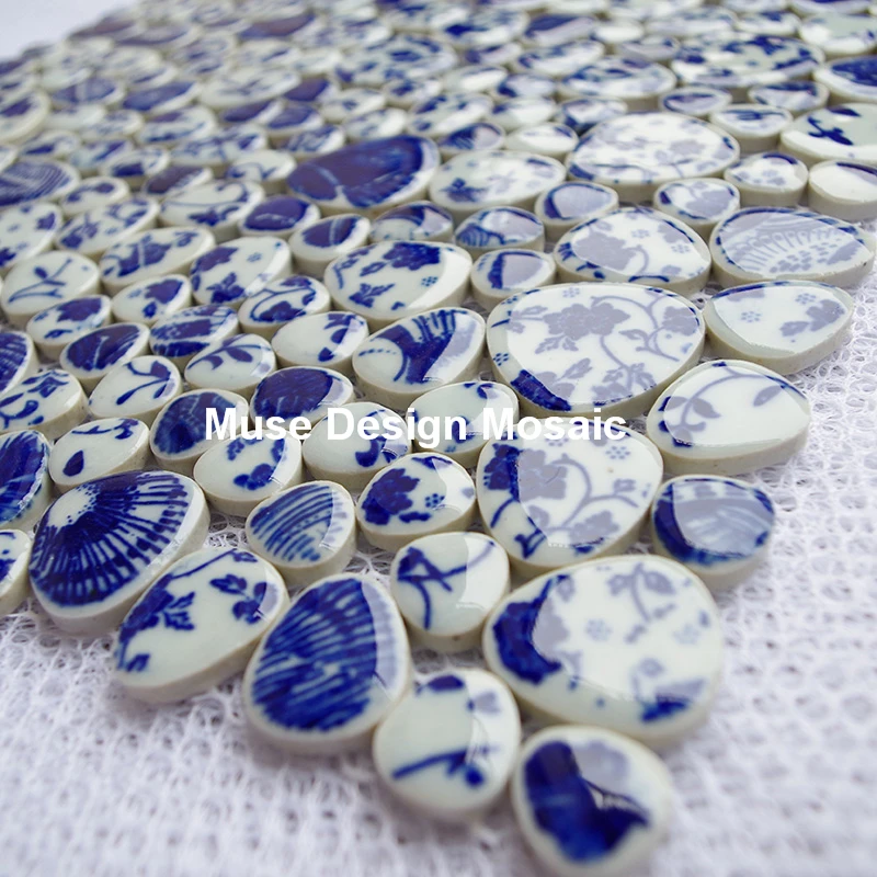 Китайская сине белая фарфоровая глазурованная керамическая увлажняющая плитка