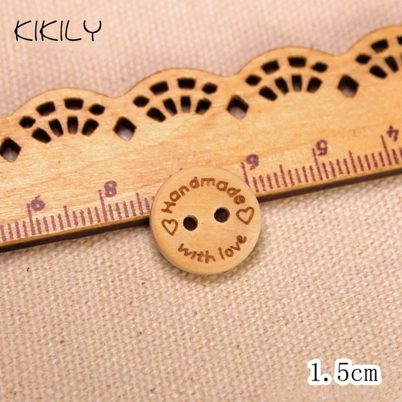50 шт. деревянные пуговицы с двумя отверстиями 15/20/25 мм|sewing buttons|buttons scrapbookingwood sewing