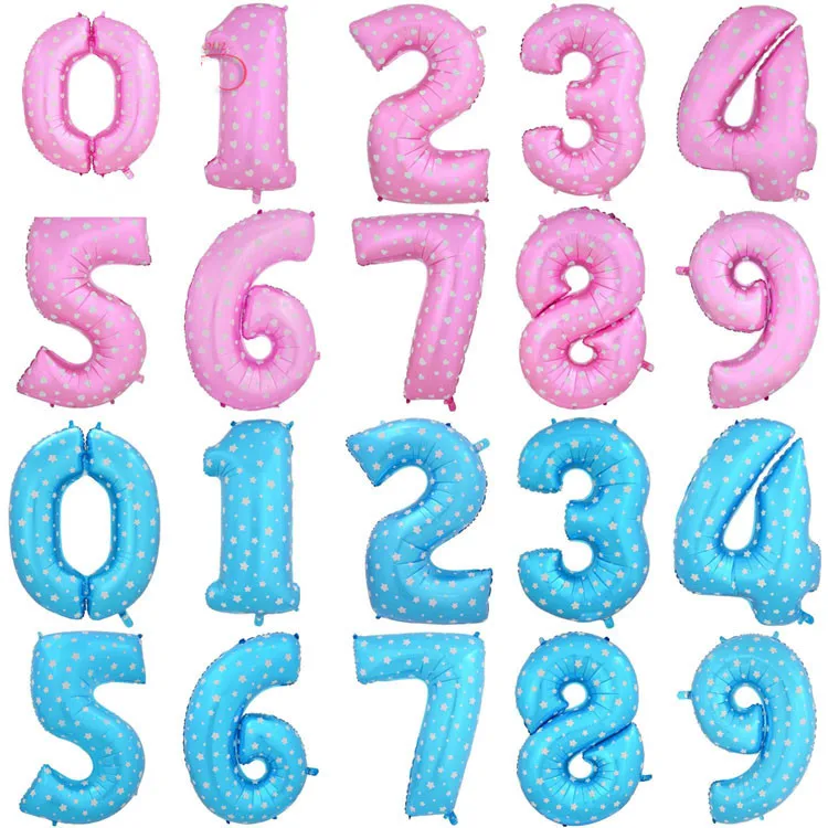 40 дюймовые розовые синие шары в горошек с цифрами|party decoration|party party partyparty birthday |