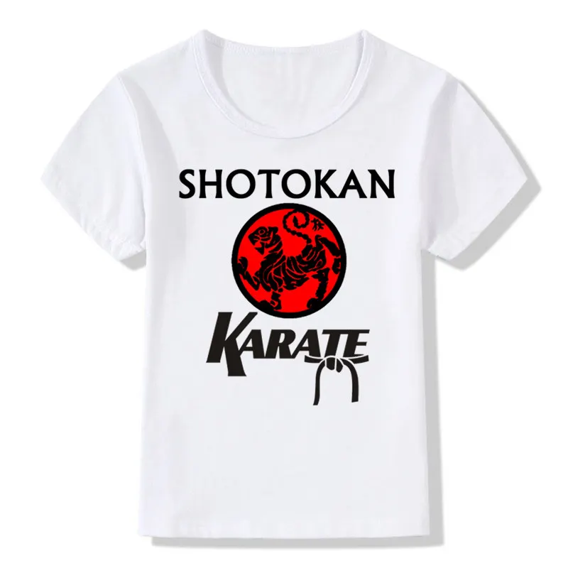 Футболка для мальчиков и девочек с принтом в японском стиле Kanji Shotokan летняя