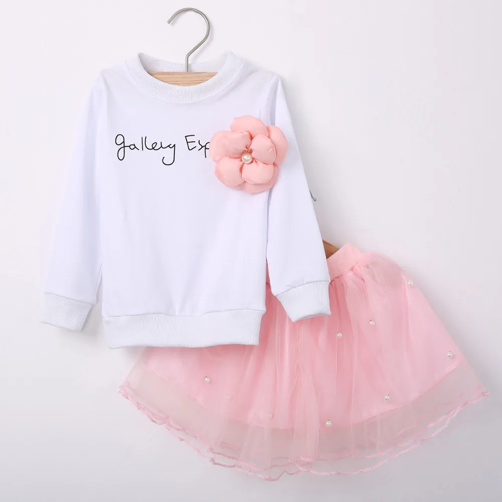 Комплект одежды для маленьких девочек хлопковая детская одежда с длинными