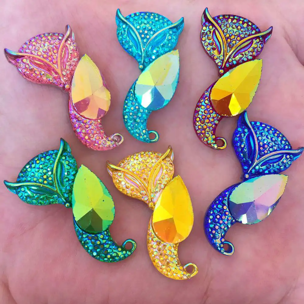 Новинка 12 шт. AB Resin Fox Legend стразы в форме слезы с плоским основанием Подвески DIY crafts