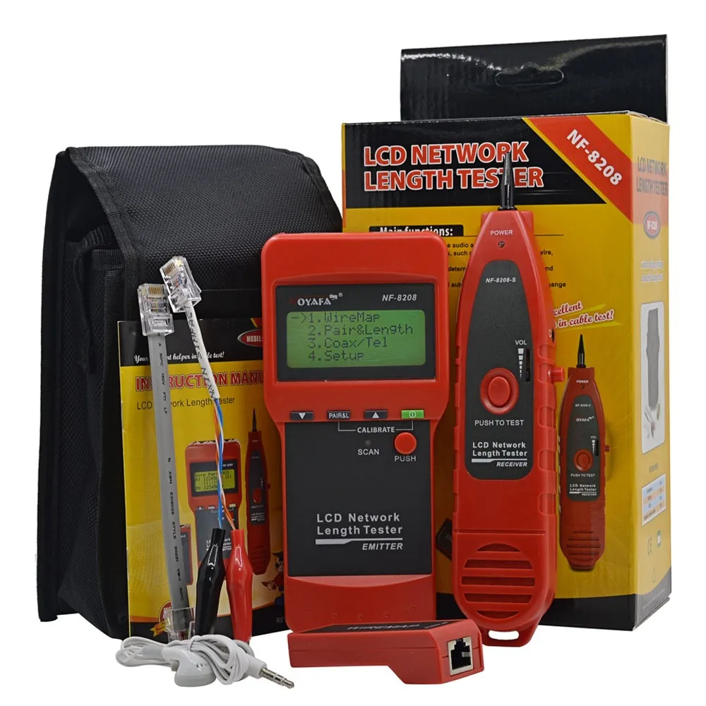 NOYAFA NF-8208 Ethernet LAN Сетевой кабель тестер диагностики Tone Tracer UTP STP RJ45 провода трекер с ЖК-дисплеем NF8208 оригинальная посылка