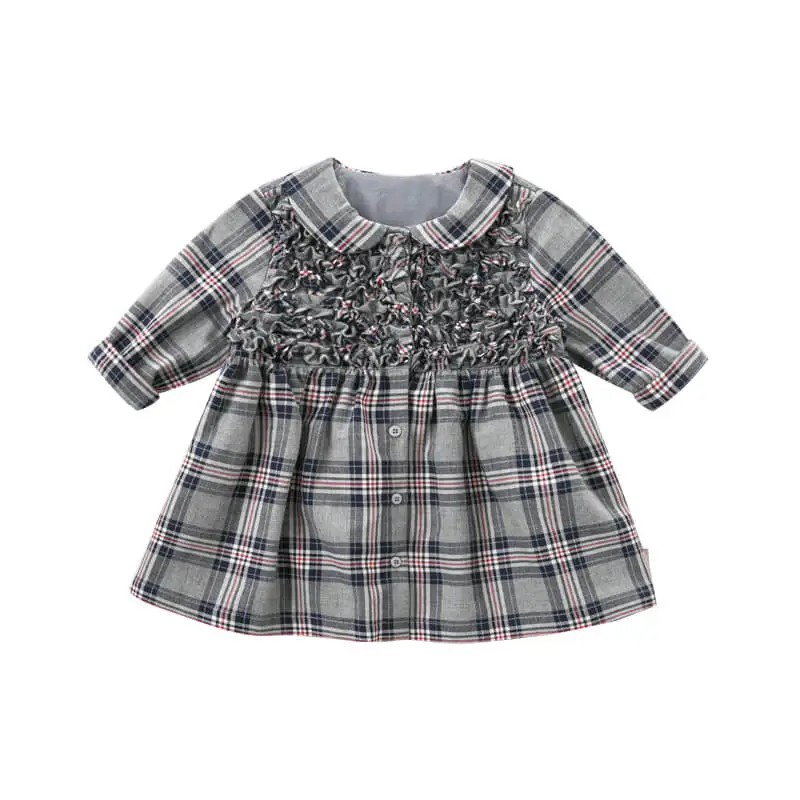 plaid Dave bella/осеннее модное платье в клетку для маленьких девочек; детское платье для дня рождения; детская одежда для малышей; DB8684 - Цвет: plaid