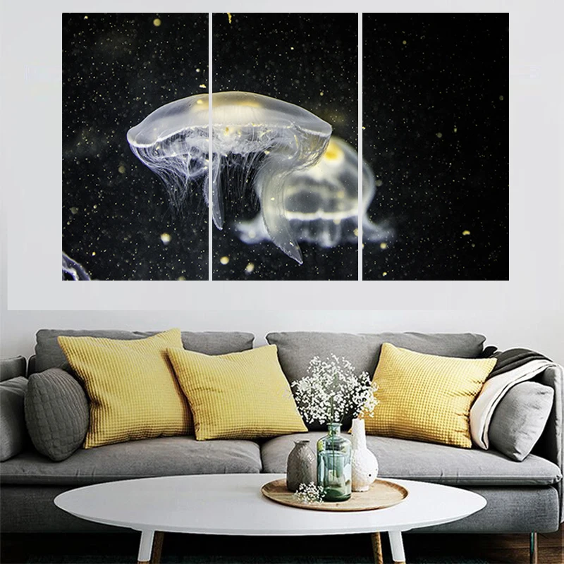 3 шт. Красивая Медуза постер животное Картина на холсте настенный художественный