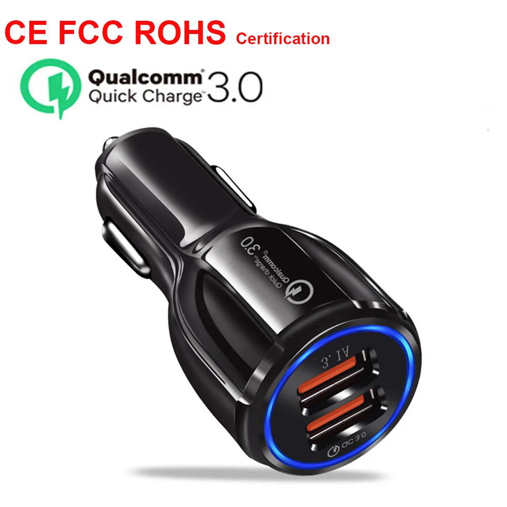 Автомобильное USB зарядное устройство Quick Charge 3 0 мобильный телефон Dual быстрое QC для
